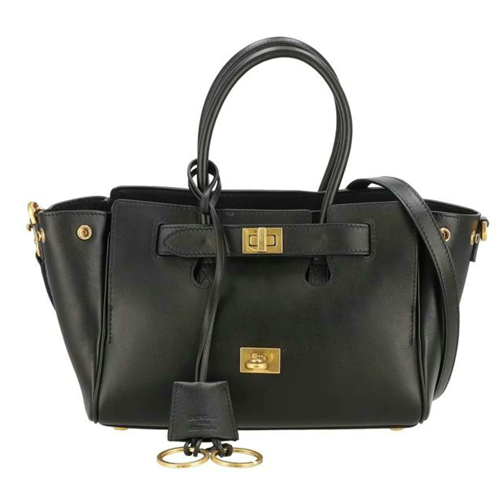 Balenciaga Berair Shoulder Bag Leather Black
